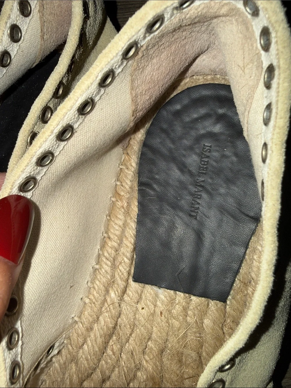 Isabel Marant Beige Espadrille Wedge Sneakers
